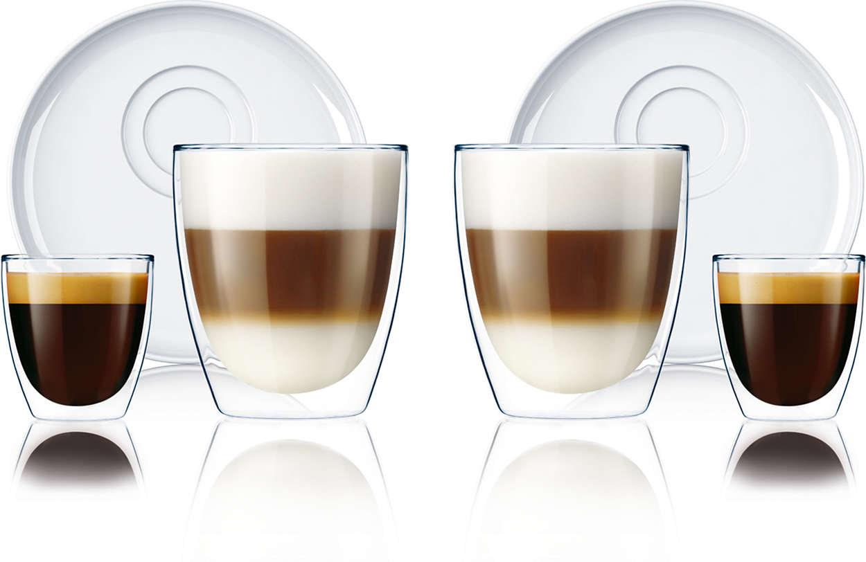 Philips Saeco Espresso- u. Cappuccino-Set Doppelwandig, 6-teilig